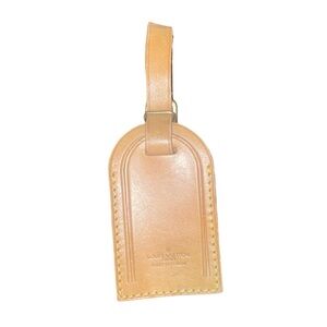 Louis Vuitton Beige Leather Bag Tag